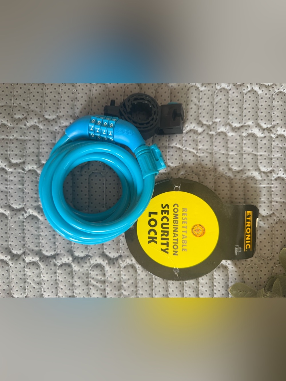 Etro Blue Resettable Combination Security Cable Lock